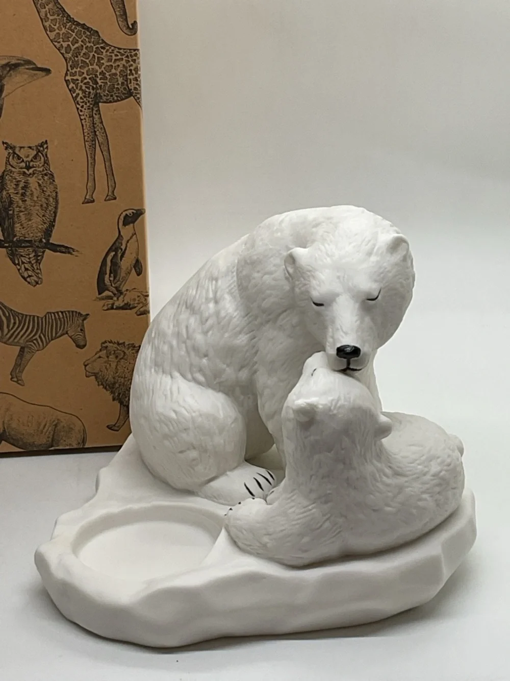 PartyLite Rare White Polar Bear Pair Candle Holder - Picture 2 of 6
